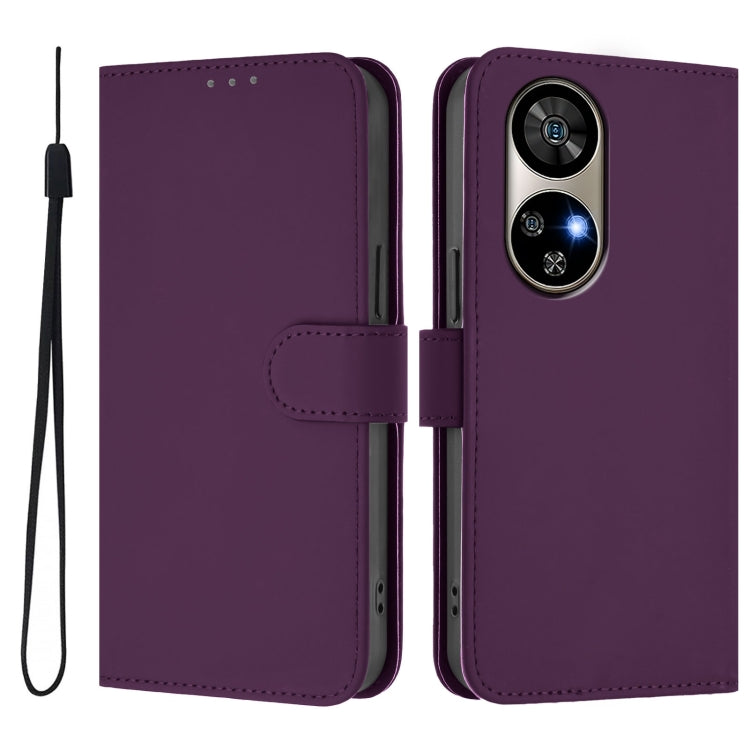 For Ulefone Note 17 Pro Skin Feel Solid Color Leather Phone Case with Lanyard(Violet) - Ulefone Cases by PMC Jewellery | Online Shopping South Africa | PMC Jewellery | Buy Now Pay Later Mobicred