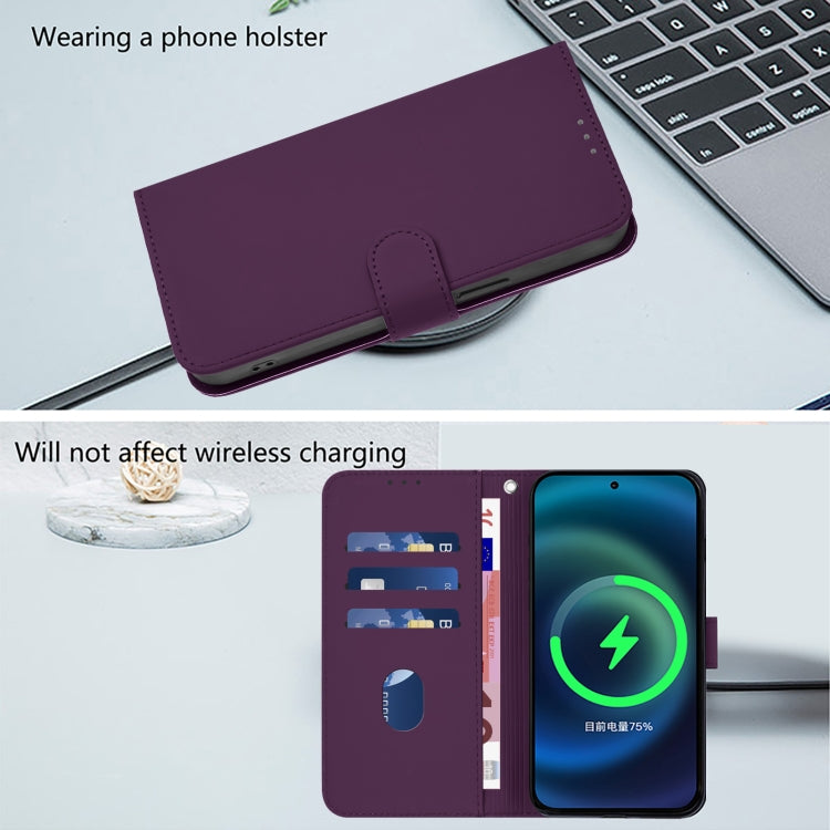 For Ulefone Note 17 Pro Skin Feel Solid Color Leather Phone Case with Lanyard(Violet) - Ulefone Cases by PMC Jewellery | Online Shopping South Africa | PMC Jewellery | Buy Now Pay Later Mobicred