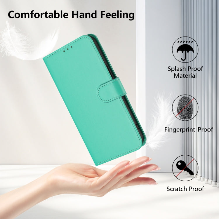 For iPhone 16e Skin Feel Solid Color Leather Phone Case with Lanyard(Green) - free shipping - PMC TechLife - Order now!