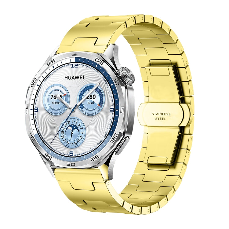 For Huawei GT4 46mm / GT5 46mm / GT5 Pro 22mm H-shaped Butterfly Buckle Stainless Steel Watch Band(Gold) - free shipping - PMC TechLife - Order now!