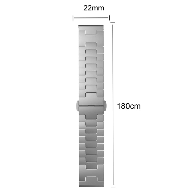 For Huawei GT4 46mm / GT5 46mm / GT5 Pro 22mm H-shaped Butterfly Buckle Stainless Steel Watch Band(Silver) - free shipping - PMC TechLife - Order now!