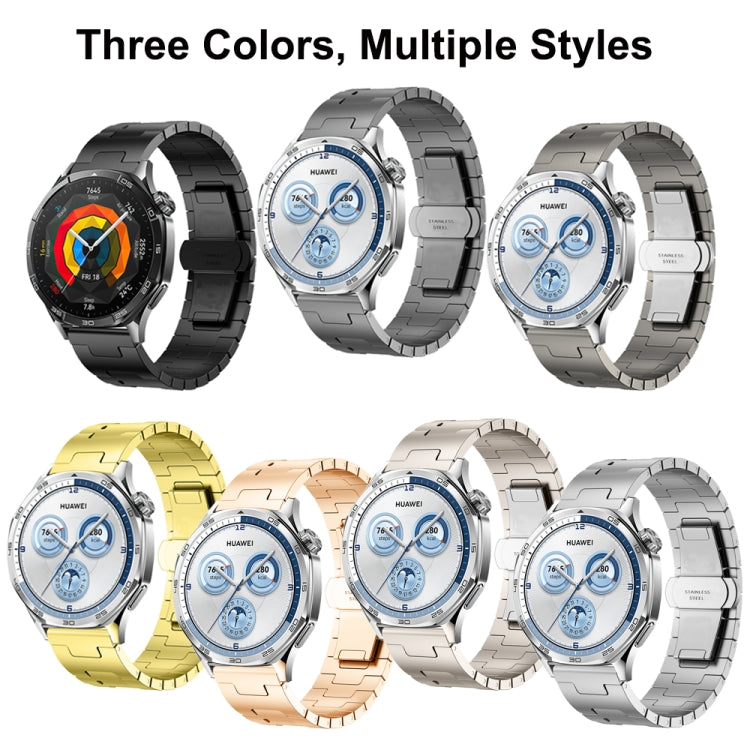 For Huawei GT4 46mm / GT5 46mm / GT5 Pro 22mm H-shaped Butterfly Buckle Stainless Steel Watch Band(Silver) - free shipping - PMC TechLife - Order now!