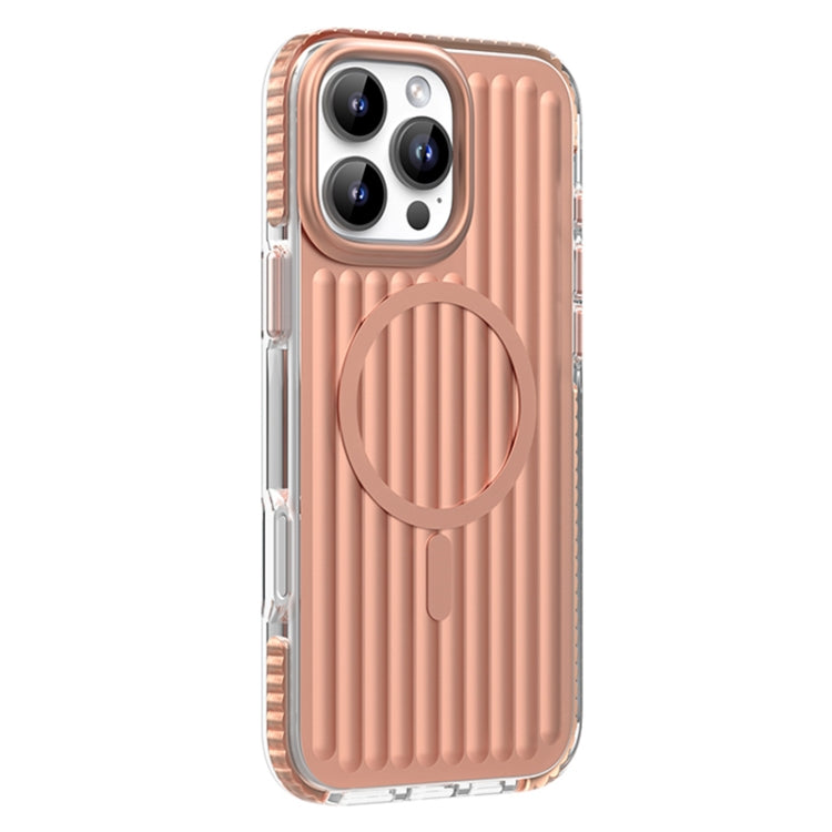 For iPhone 16 Pro Mutural Corrugated Texture Magsafe Magnetic Shockproof Phone Case(Antique Brass) - free shipping - PMC Jewellery - Order now!
