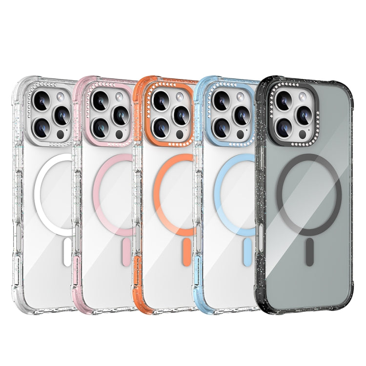 For iPhone 16 Pro Max Mutural Blink Series Glitter Edge MagSafe Magnetic Phone Case(White) - free shipping - PMC Jewellery - Order now!