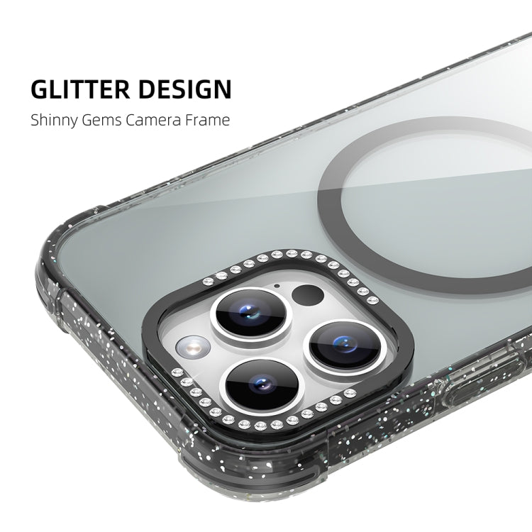 For iPhone 16 Pro Mutural Blink Series Glitter Edge MagSafe Magnetic Phone Case(Pink) - free shipping - PMC Jewellery - Order now!