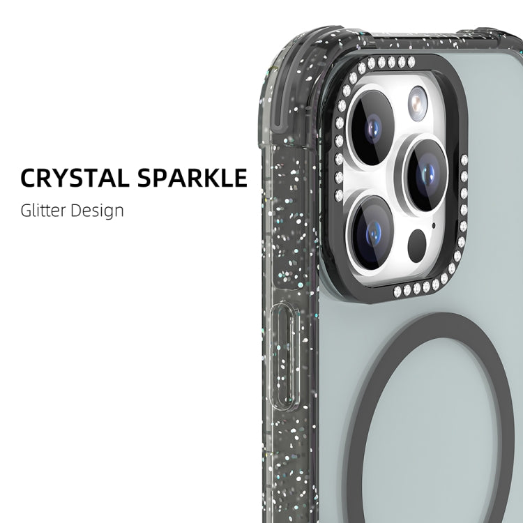 For iPhone 16 Pro Mutural Blink Series Glitter Edge MagSafe Magnetic Phone Case(Pink) - free shipping - PMC Jewellery - Order now!