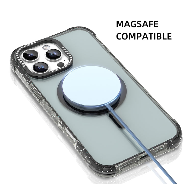 For iPhone 16 Pro Max Mutural Blink Series Glitter Edge MagSafe Magnetic Phone Case(White) - free shipping - PMC Jewellery - Order now!