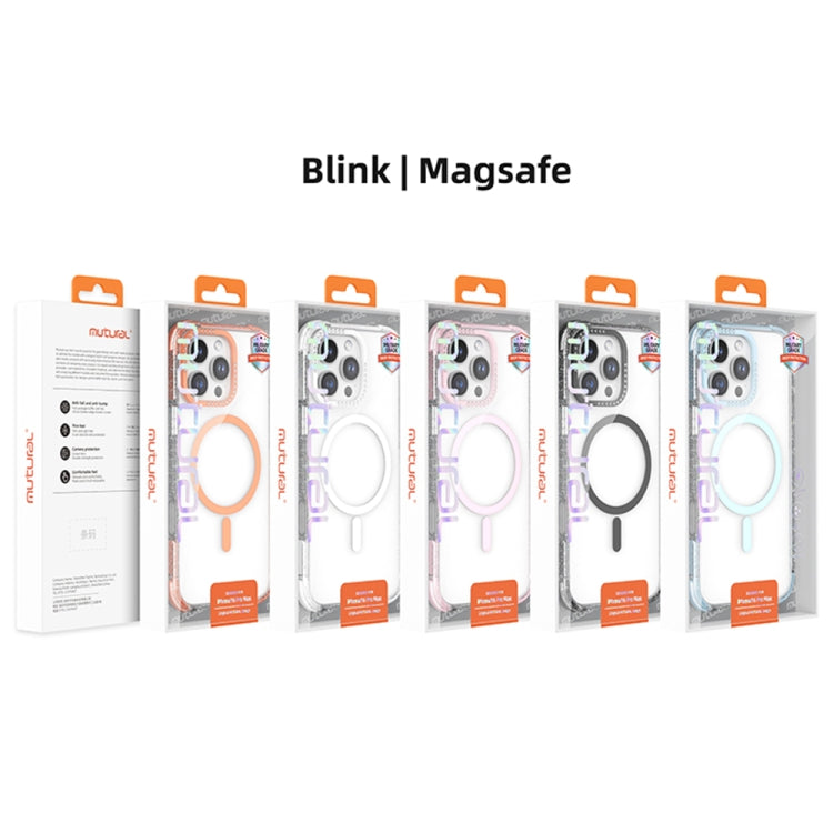 For iPhone 16 Pro Mutural Blink Series Glitter Edge MagSafe Magnetic Phone Case(Pink) - free shipping - PMC Jewellery - Order now!
