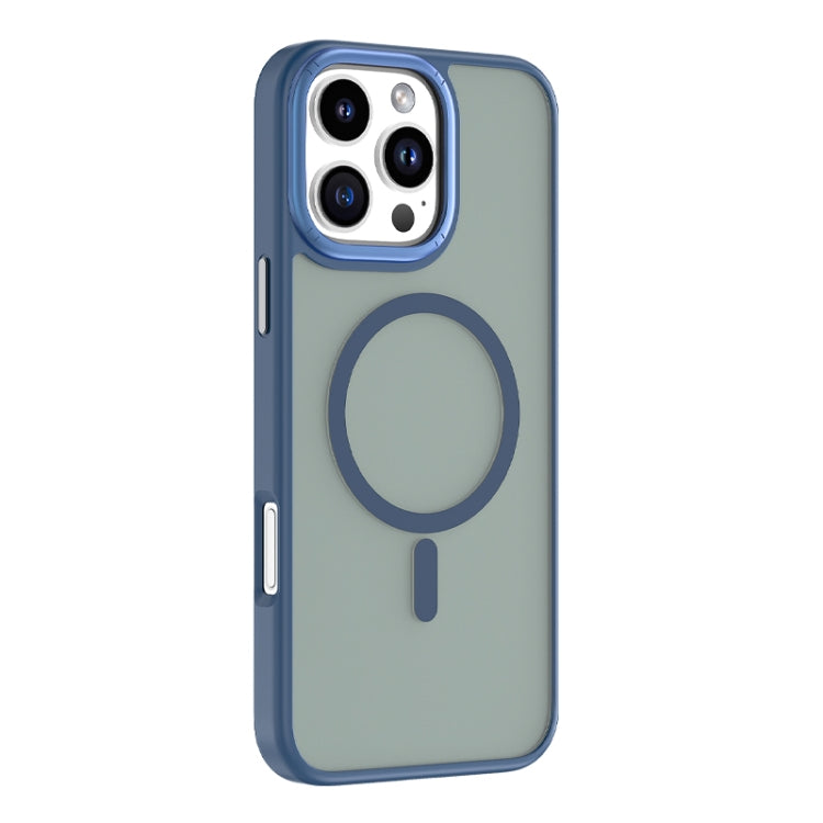 For iPhone 16 Pro Max Mutural Skin Feel Series Frosted MagSafe Magnetic Phone Case(Blue) - free shipping - PMC Jewellery - Order now!