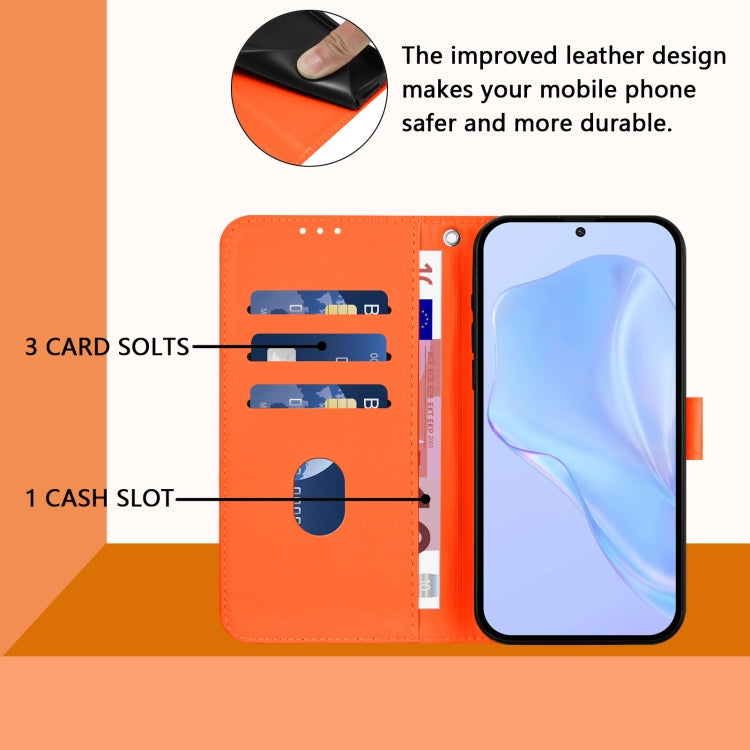 For Motorola Moto G Power 5G 2024 Skin Feel Solid Color Leather Phone Case with Lanyard(Orange) - Motorola Cases by PMC Jewellery | Online Shopping South Africa | PMC Jewellery | Buy Now Pay Later Mobicred
