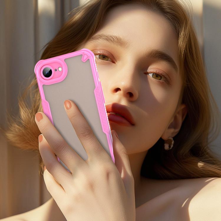For iPhone 16e Armor Glaze PC Hybrid TPU Phone Case(Pink) - iPhone 16e Cases by PMC TechLife | Online Shopping South Africa | PMC TechLife | Buy Now Pay Later Mobicred