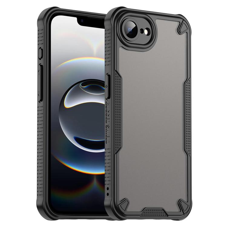 For iPhone 16e Armor Glaze PC Hybrid TPU Phone Case(Black) - free shipping - PMC TechLife - Order now!