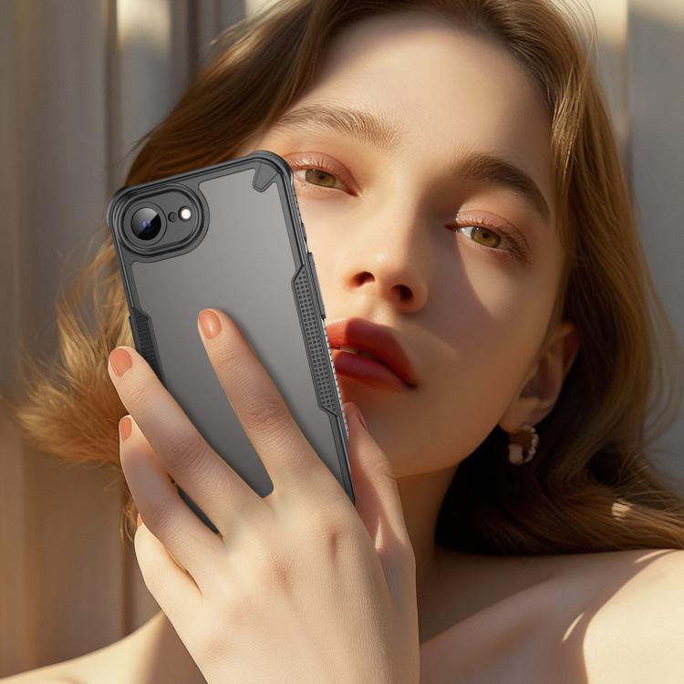 For iPhone 16e Armor Glaze PC Hybrid TPU Phone Case(Black) - free shipping - PMC TechLife - Order now!