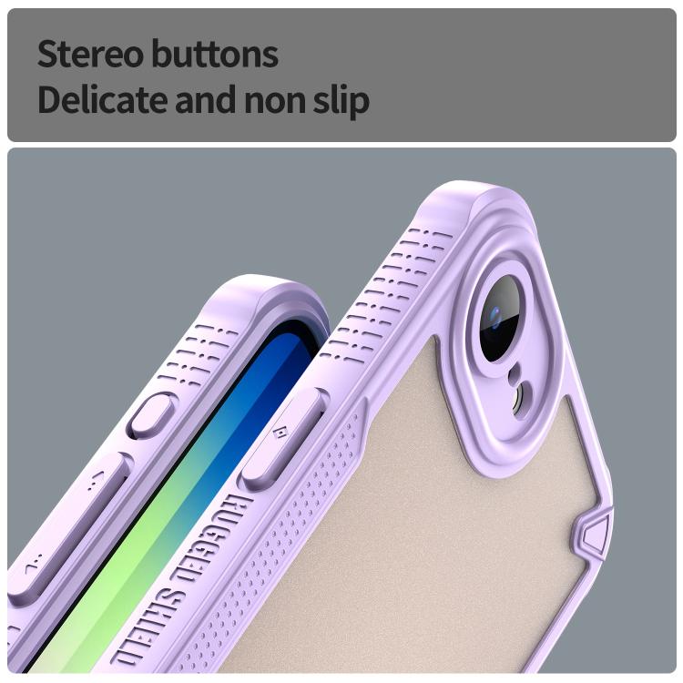 For iPhone 16e Armor Glaze PC Hybrid TPU Phone Case(Purple) - iPhone 16e Cases by PMC TechLife | Online Shopping South Africa | PMC TechLife | Buy Now Pay Later Mobicred