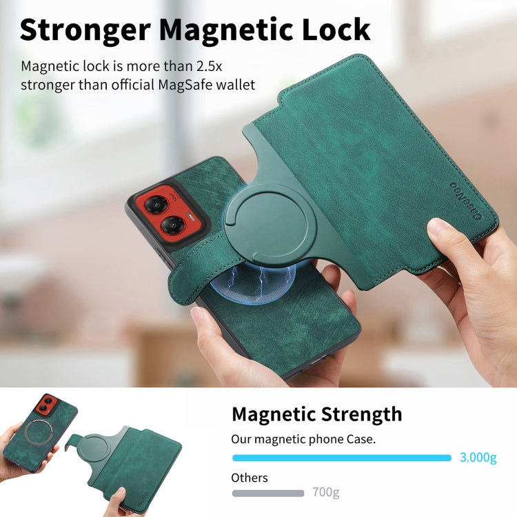 For Motorola Moto G Stylus 5G 2024 CaseNeo MagSafe RFID Anti-theft Retro Leather Phone Case(Green) - Motorola Cases by CaseNeo | Online Shopping South Africa | PMC Jewellery | Buy Now Pay Later Mobicred