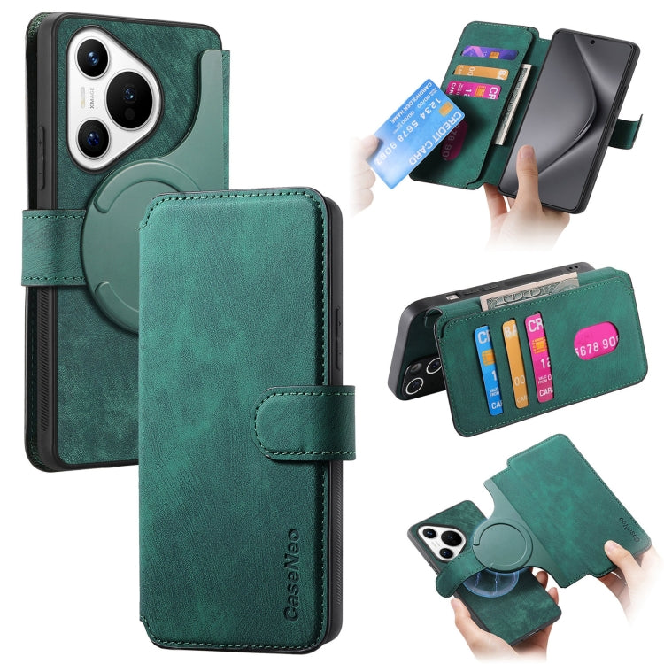 For Huawei Pura 70 CaseNeo MagSafe RFID Anti-theft Retro Leather Phone Case(Green) - free shipping - PMC Jewellery - Order now!