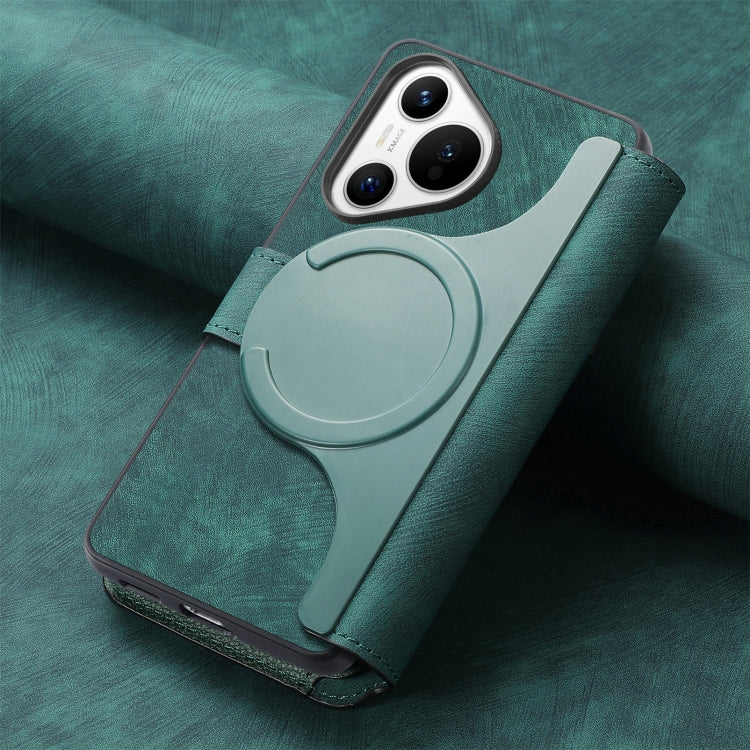 For Huawei Pura 70 CaseNeo MagSafe RFID Anti-theft Retro Leather Phone Case(Green) - free shipping - PMC Jewellery - Order now!