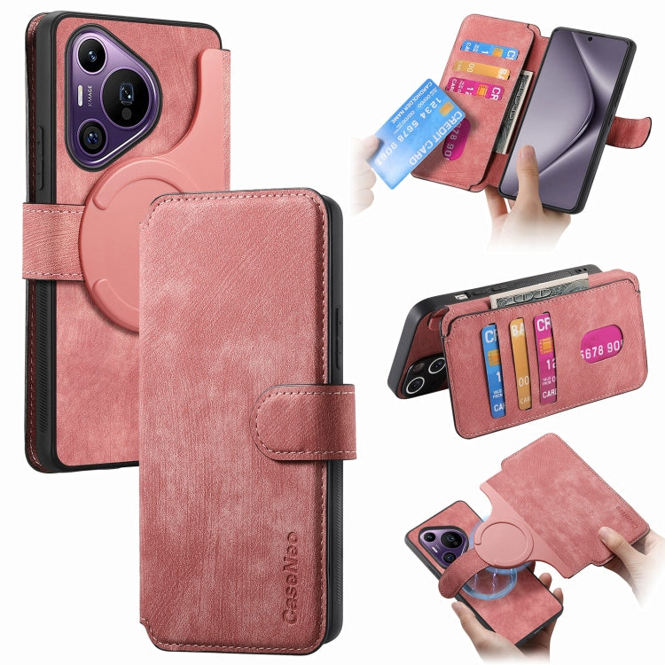 For Huawei Pura 70 Pro CaseNeo MagSafe RFID Anti-theft Retro Leather Phone Case(Pink) - free shipping - PMC Jewellery - Order now!