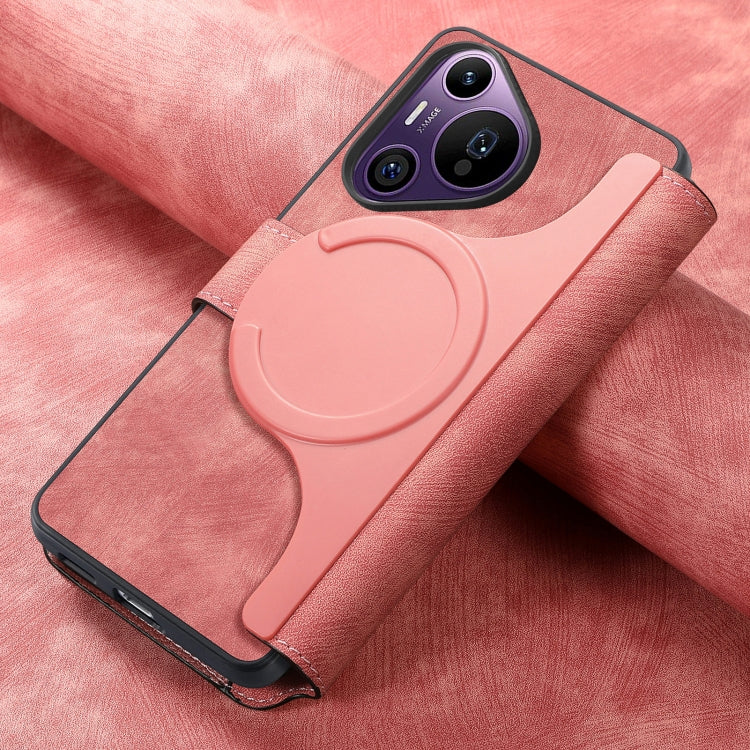 For Huawei Pura 70 Pro CaseNeo MagSafe RFID Anti-theft Retro Leather Phone Case(Pink) - free shipping - PMC Jewellery - Order now!