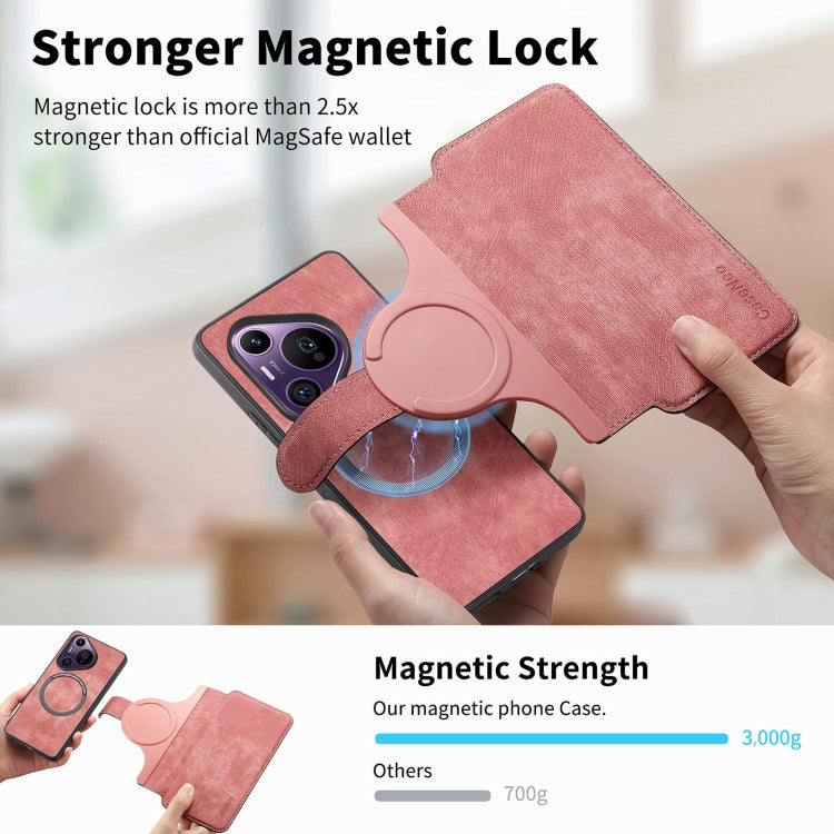 For Huawei Pura 70 Pro CaseNeo MagSafe RFID Anti-theft Retro Leather Phone Case(Pink) - free shipping - PMC Jewellery - Order now!