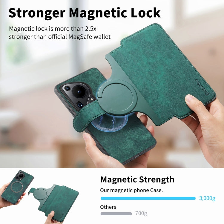 For Huawei Pura 70 Ultra CaseNeo MagSafe RFID Anti-theft Retro Leather Phone Case(Green) - free shipping - PMC Jewellery - Order now!