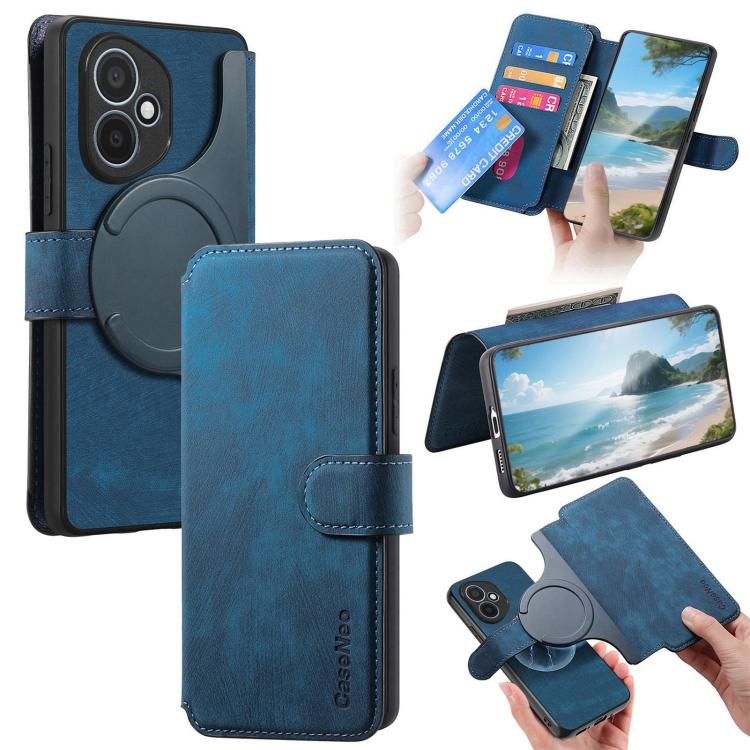 For Honor 400 Global 156.5mm CaseNeo MagSafe RFID Anti-theft Retro Leather Phone Case(Blue) - free shipping - PMC TechLife - Order now!
