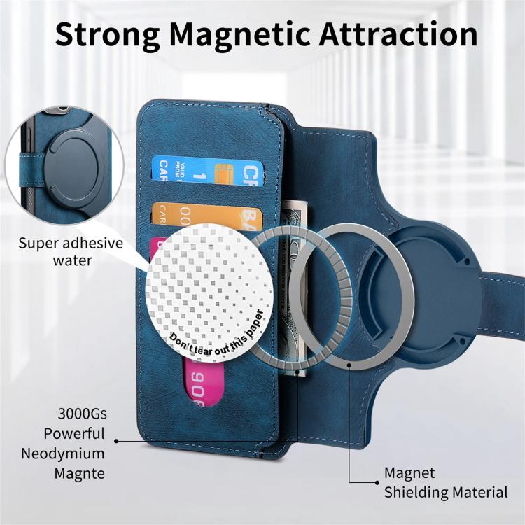 For Honor 400 Global 156.5mm CaseNeo MagSafe RFID Anti-theft Retro Leather Phone Case(Blue) - free shipping - PMC TechLife - Order now!