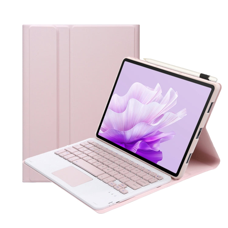 For Honor Pad X8a / X9 2024 AH25-A Ultra-thin Detachable Bluetooth Keyboard Leather Tablet Case with Touchpad(Pink White) - free shipping - PMC Jewellery - Order now!