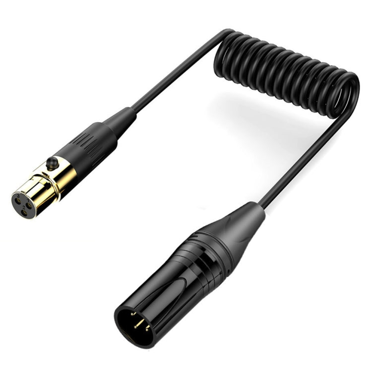 Mini XLR Female to XLR Male Audio Mixer Mini Microphone Coiled Audio Cable, Length: 0.5m(Black) - free shipping - PMC TechLife - Order now!