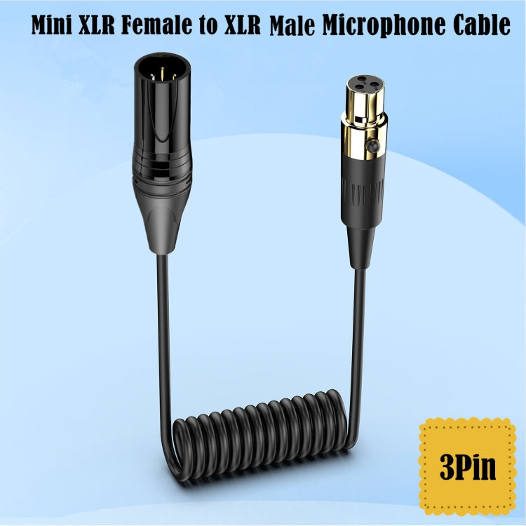 Mini XLR Female to XLR Male Audio Mixer Mini Microphone Coiled Audio Cable, Length: 0.5m(Black) - free shipping - PMC TechLife - Order now!