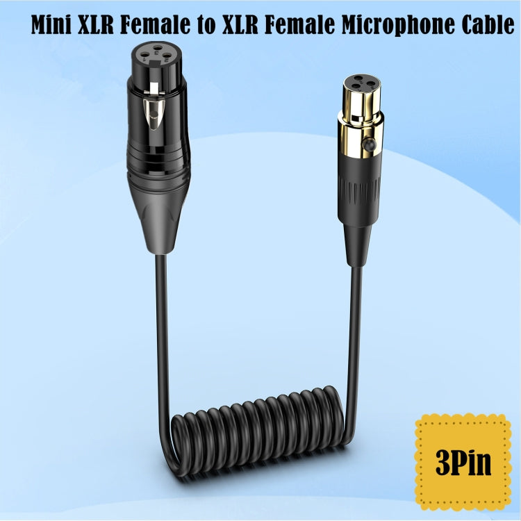Mini XLR Female to XLR Female Audio Mixer Mini Microphone Coiled Audio Cable, Length: 0.5m(Black) - Microphone Audio Cable & Connector by PMC TechLife | Online Shopping South Africa | PMC TechLife | Buy Now Pay Later Mobicred