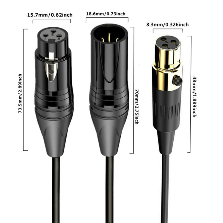 Mini XLR Female to XLR Female Audio Mixer Mini Microphone Coiled Audio Cable, Length: 0.5m(Black) - Microphone Audio Cable & Connector by PMC TechLife | Online Shopping South Africa | PMC TechLife | Buy Now Pay Later Mobicred