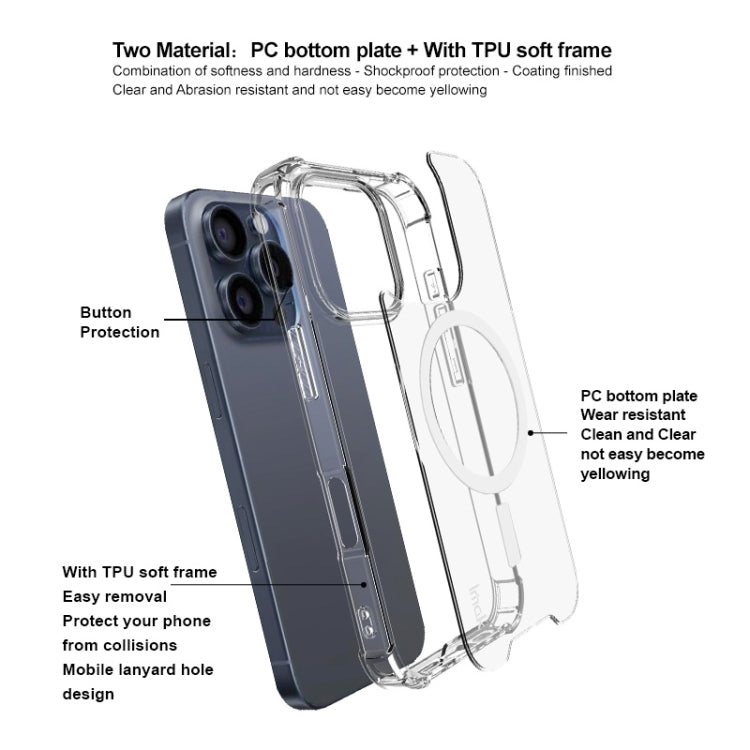 For iPhone 16 Pro IMAK Space Shield PC + TPU Airbag Shockproof MagSafe Phone Case(Transparent) - free shipping - PMC Jewellery - Order now!