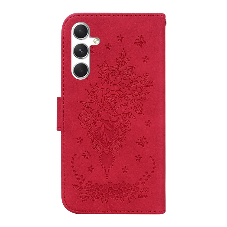For Samsung Galaxy S25+ 5G Butterfly Rose Embossed Leather Phone Case(Red) - free shipping - PMC Jewellery - Order now!