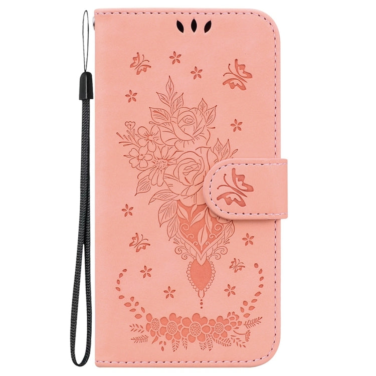 For Samsung Galaxy S25+ 5G Butterfly Rose Embossed Leather Phone Case(Pink) - Galaxy S25+ 5G Cases by PMC TechLife | Online Shopping South Africa | PMC TechLife | Buy Now Pay Later Mobicred