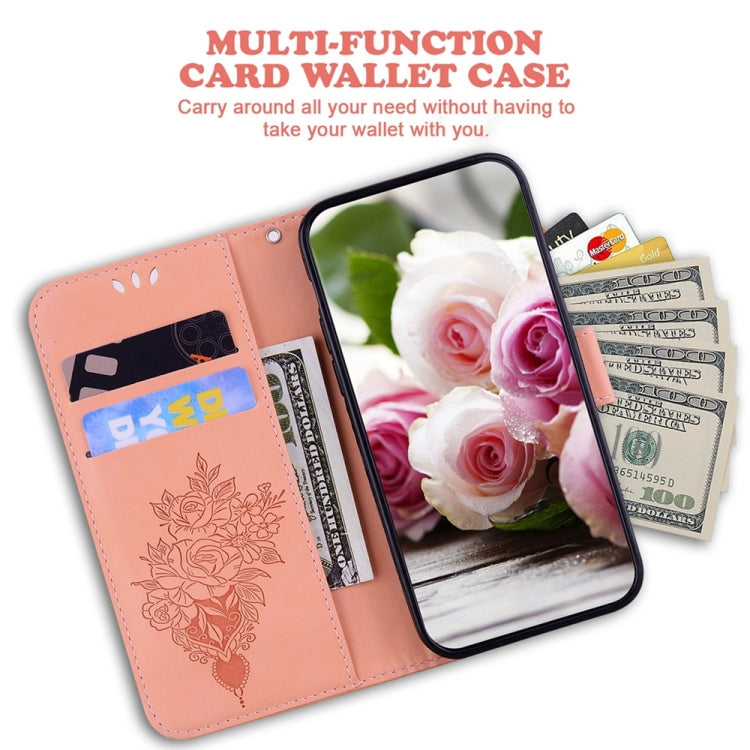 For Samsung Galaxy S25+ 5G Butterfly Rose Embossed Leather Phone Case(Pink) - Galaxy S25+ 5G Cases by PMC TechLife | Online Shopping South Africa | PMC TechLife | Buy Now Pay Later Mobicred