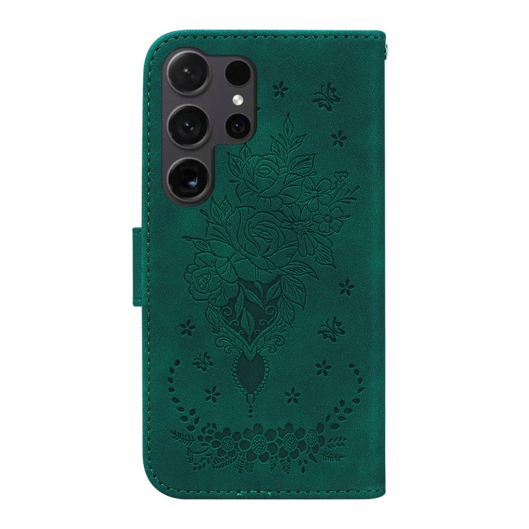 For Samsung Galaxy S25 Ultra 5G Butterfly Rose Embossed Leather Phone Case(Green) - free shipping - PMC TechLife - Order now!