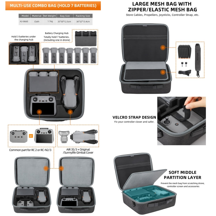 Sunnylife Carrying Case Bag, Model:A3-B660 Batteries Bag - free shipping - PMC TechLife - Order now!