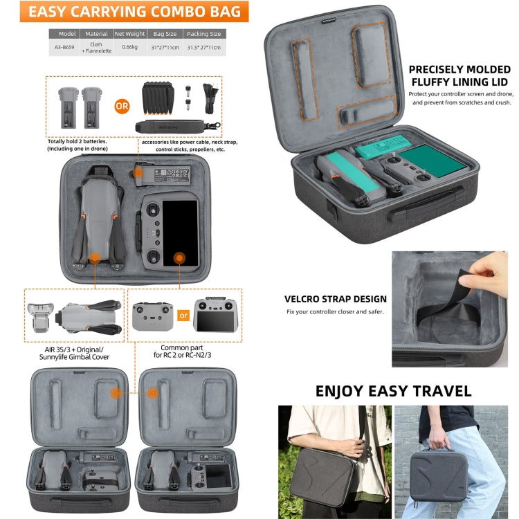 Sunnylife Carrying Case Bag, Model:B657 For DJI RC 2 / 1 Control Bag - free shipping - PMC TechLife - Order now!