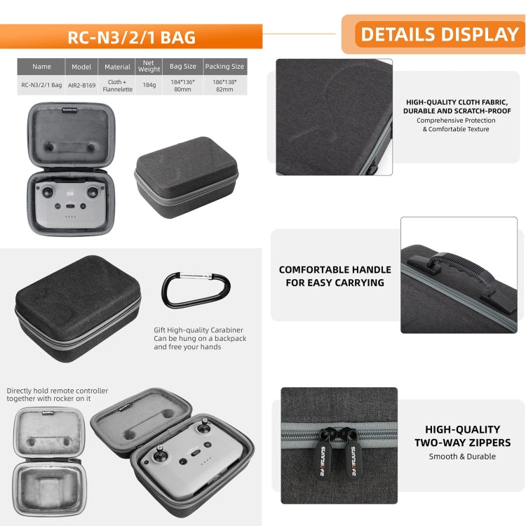Sunnylife Carrying Case Bag, Model:B657 For DJI RC 2 / 1 Control Bag - free shipping - PMC TechLife - Order now!