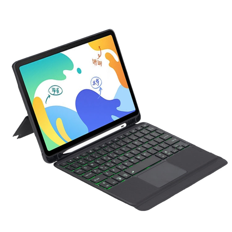 For Huawei MatePad 10.4 Detachable Backlit Bluetooth Keyboard Leather Case with Touchpad(Black) - free shipping - PMC Jewellery - Order now!