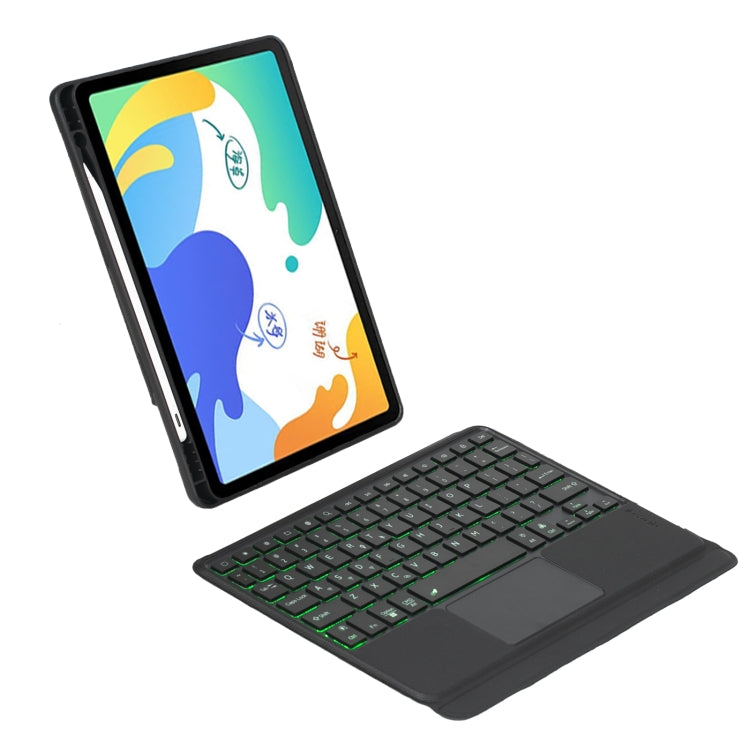 For Huawei MatePad 10.4 Detachable Backlit Bluetooth Keyboard Leather Case with Touchpad(Black) - free shipping - PMC Jewellery - Order now!