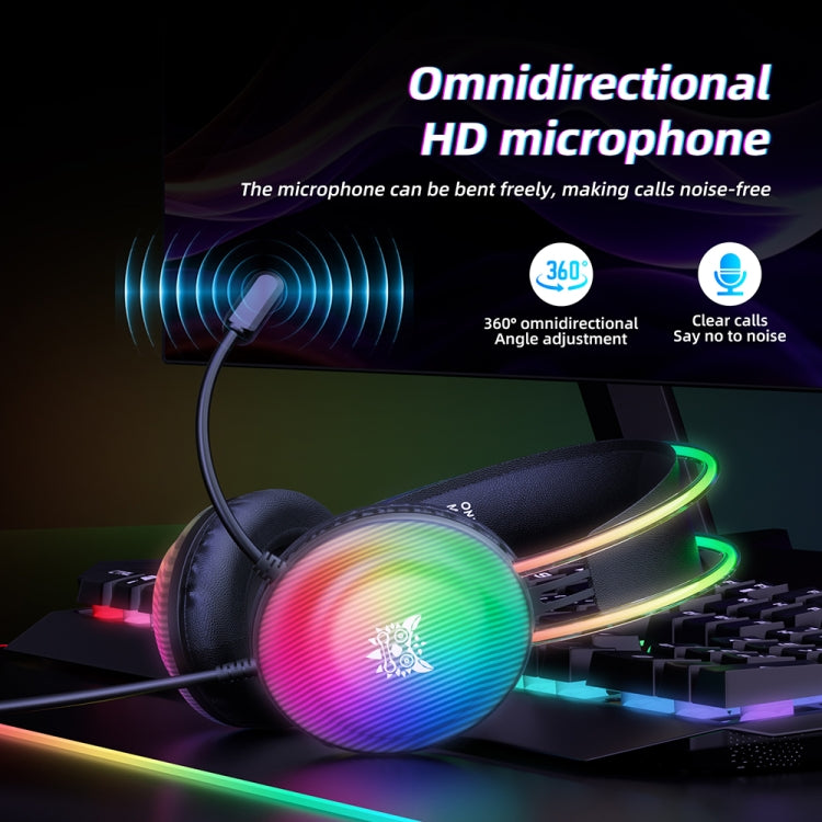 ONIKUMA X29 Head-mounted RGB Light Wired Gaming Headset, Cable Length: 2.2m(Black) - Multimedia Headset by ONIKUMA | Online Shopping South Africa | PMC TechLife | Buy Now Pay Later Mobicred