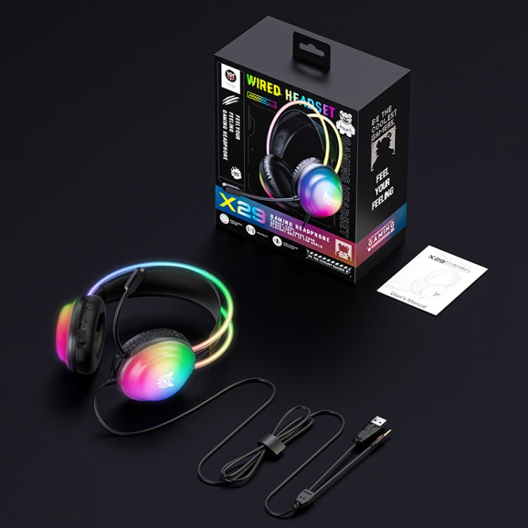 ONIKUMA X29 Head-mounted RGB Light Wired Gaming Headset, Cable Length: 2.2m(Black) - Multimedia Headset by ONIKUMA | Online Shopping South Africa | PMC TechLife | Buy Now Pay Later Mobicred