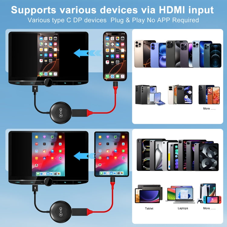 USB and HDMI Wired to Wireless CarPlay Auto Adapter, Specification:Round(Silver) - free shipping - PMC Jewellery - Order now!