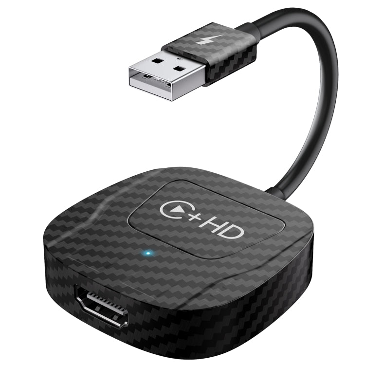 USB and HDMI Wired to Wireless CarPlay Auto Adapter, Specification:Square(Carbon Fiber) - free shipping - PMC Jewellery - Order now!