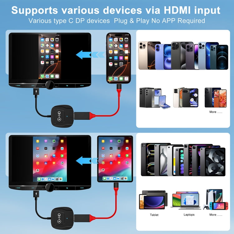 USB and HDMI Wired to Wireless CarPlay Auto Adapter, Specification:Square(Silver) - free shipping - PMC Jewellery - Order now!