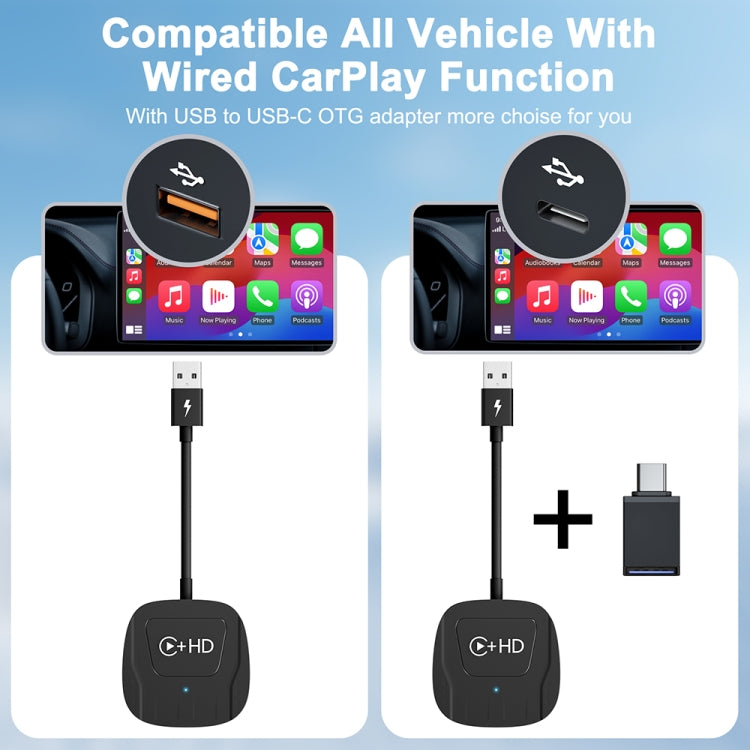 USB and HDMI Wired to Wireless CarPlay Auto Adapter, Specification:Square(Silver) - free shipping - PMC Jewellery - Order now!