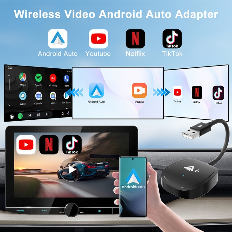 USB Interface Wired to Wireless CarPlay Auto Adapter for Android, Specification:Square(White) - free shipping - PMC Jewellery - Order now!