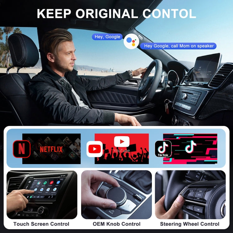 USB Interface Wired to Wireless CarPlay Auto Adapter for Android, Specification:Square(Silver) - free shipping - PMC Jewellery - Order now!